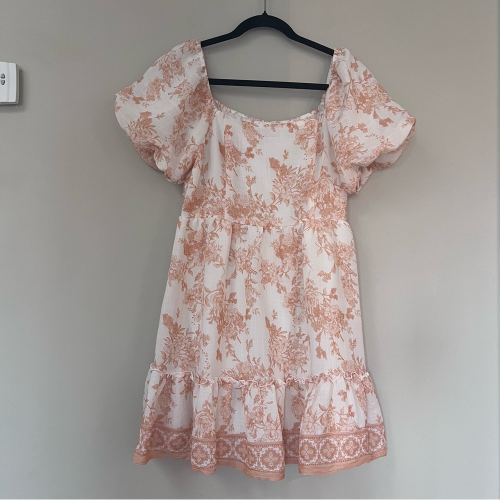 Blu Pepper Orange and White Floral Dress